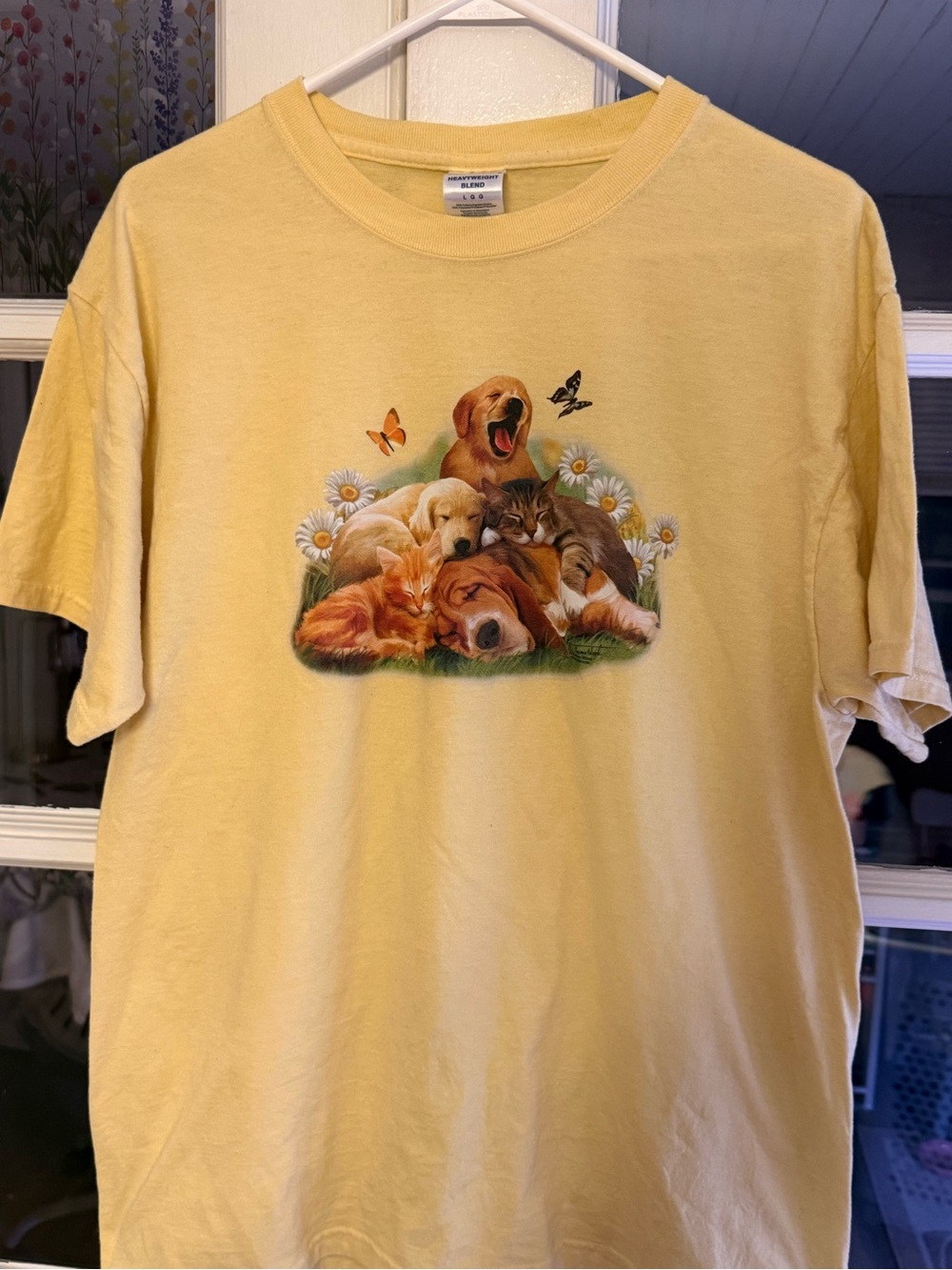 Hanes Yellow Pet Pile Graphic Tee